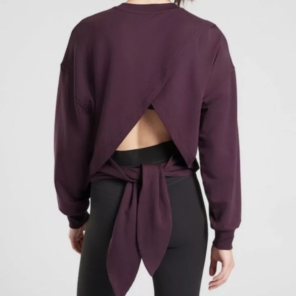 Athleta Yoga Tie Back Sweatshirt Size M NWOT